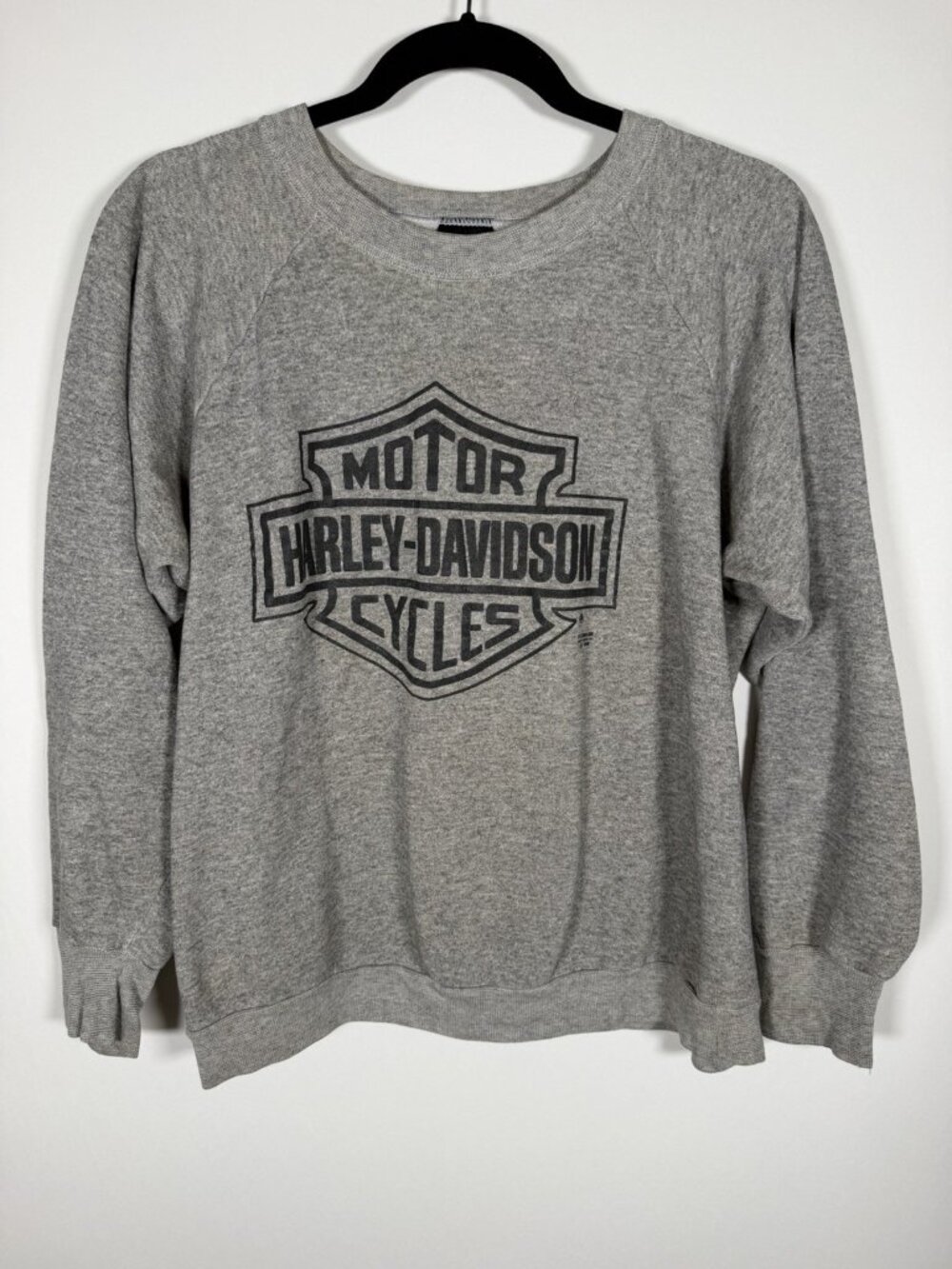 Vintage 90s Harley-Davidson 1990 gray sweatshirt Hub Van Laarschot bikercore XL